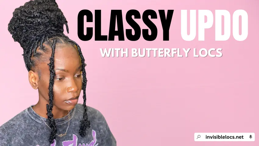 Classy Updo with Long Butterfly Locs
