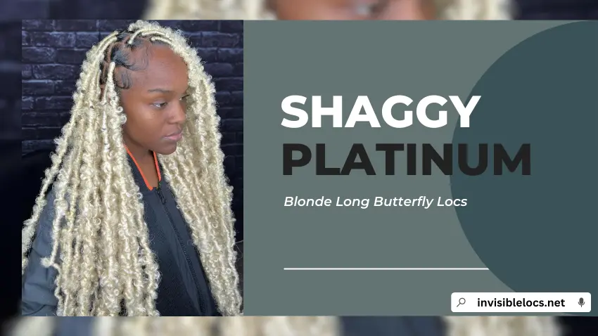 Shaggy Platinum Blonde Long Butterfly Locs