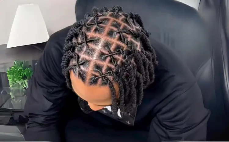 Locs with Criss Cross Pattern