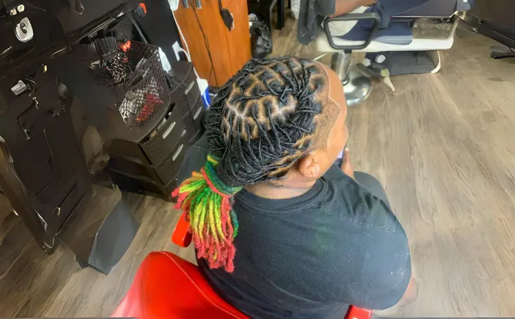 Locs with Neon Highlights