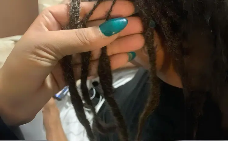 Locs with Ribbon Accents